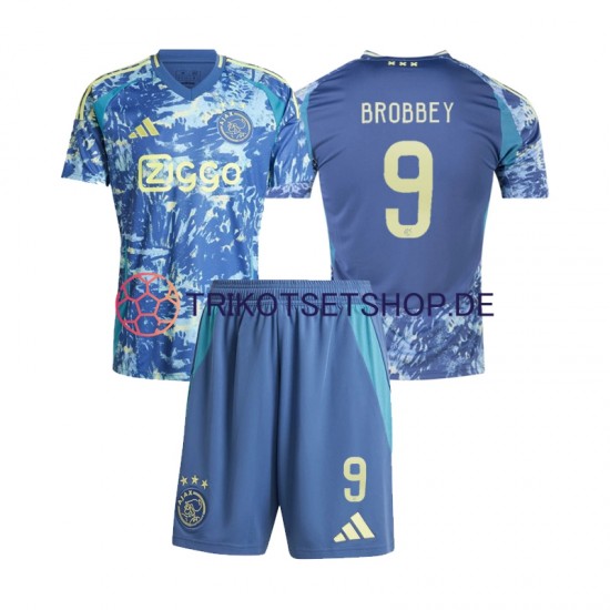 Ajax Amsterdam Brian Brobbey 9 2024-2025 Kinder Trikotset Auswärts Kurzarm