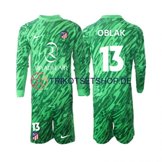 Atlético Madrid Torwart Jan Oblak 13 2024-2025 Kinder Trikotset Auswärts Langarm