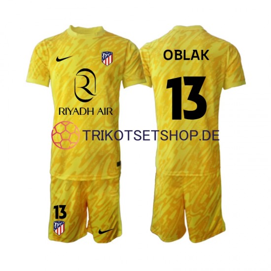 Atlético Madrid Torwart Jan Oblak 13 2024-2025 Kinder Trikotset Ausweich Kurzarm