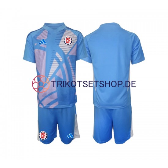 Costa Rica Torwart 2024 Kinder Trikotset Heim Blau Kurzarm