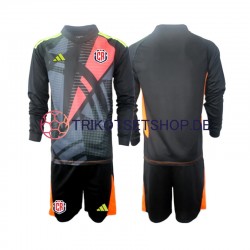 Costa Rica Torwart 2024 Kinder Trikotset Ausweich Schwarz Langarm
