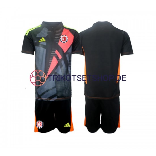 Costa Rica Torwart 2024 Kinder Trikotset Ausweich Schwarz Kurzarm