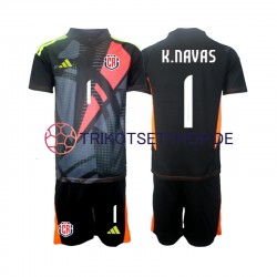 Costa Rica Torwart Keylor Navas 1 2024 Kinder Trikotset Ausweich Schwarz Kurzarm