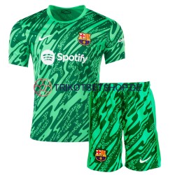FC Barcelona Torwart 2024-2025 Kinder Trikotset Heim Grün Kurzarm