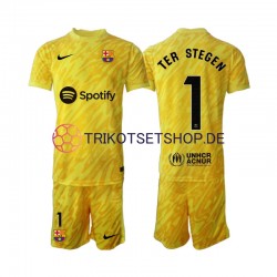 FC Barcelona Torwart Ter Stegen 1 2024-2025 Kinder Trikotset Auswärts Kurzarm