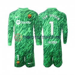FC Barcelona Torwart Ter Stegen 1 2024-2025 Kinder Trikotset Heim Grün Langarm