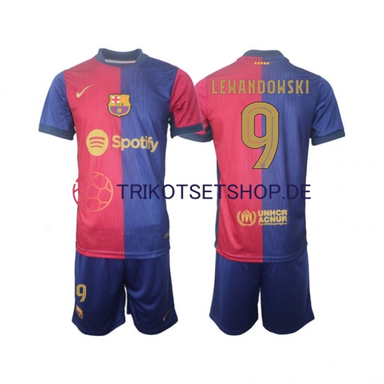 FC Barcelona UCL Font Robert Lewandowski 9 2024-2025 Kinder Trikotset Heim Kurzarm