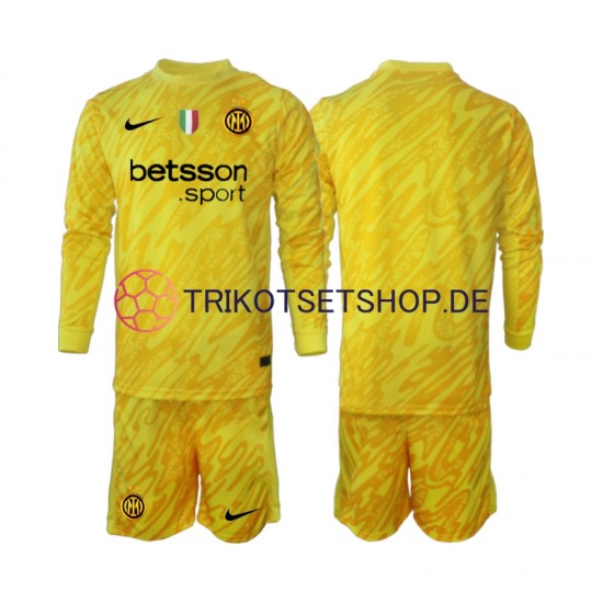 Inter Mailand Torwart 2024-2025 Kinder Trikotset Auswärts Langarm