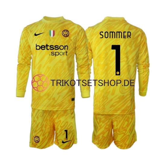 Inter Mailand Torwart Yann Sommer 1 2024-2025 Kinder Trikotset Auswärts Langarm