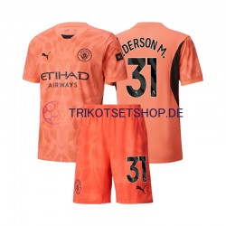 Manchester City Torwart Ederson Moraes 31 2024-2025 Kinder Trikotset Auswärts Kurzarm