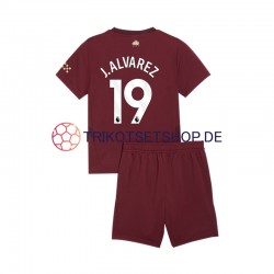 Manchester City Julian Alvarez 19 2024-2025 Kinder Trikotset Ausweich Kurzarm