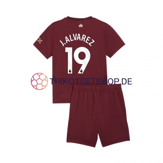 Manchester City Julian Alvarez 19 2024-2025 Kinder Trikotset Ausweich Kurzarm