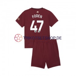 Manchester City Phil Foden 47 2024-2025 Kinder Trikotset Ausweich Kurzarm