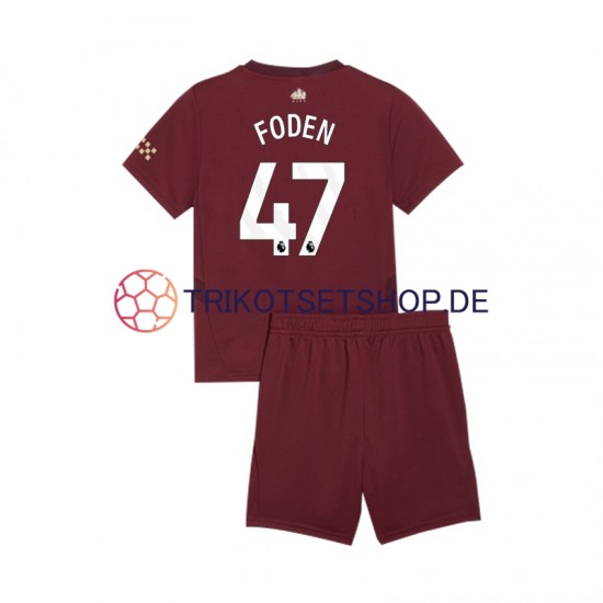 Manchester City Phil Foden 47 2024-2025 Kinder Trikotset Ausweich Kurzarm