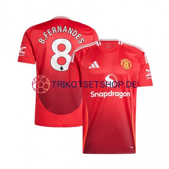 Manchester United Bruno Fernandes 8 2024-2025 Herren Trikot Heim Rot Kurzarm