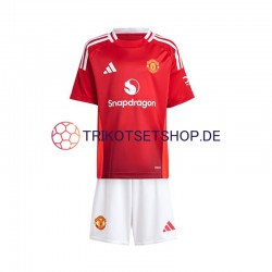 Manchester United 2024-2025 Kinder Trikotset Heim Rot Kurzarm