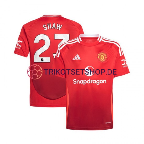 Manchester United Luke Shaw 23 2024-2025 Herren Trikot Heim Rot Kurzarm