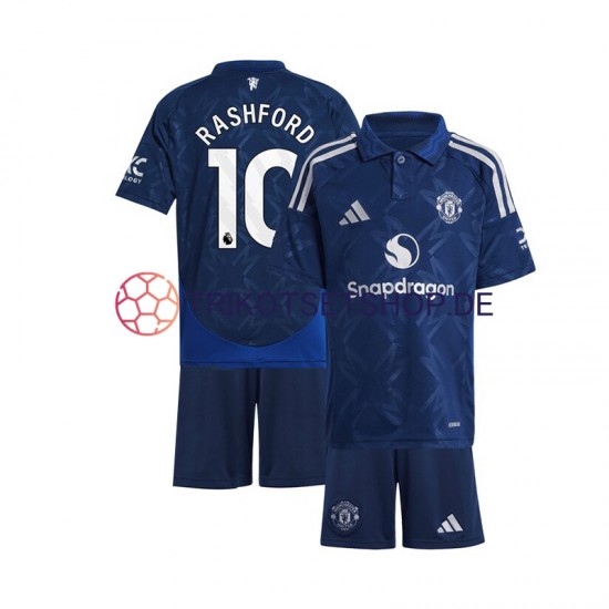 Manchester United Marcus Rashford 10 2024-2025 Kinder Trikotset Auswärts Rot Kurzarm