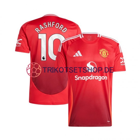 Manchester United Marcus Rashford 10 2024-2025 Herren Trikot Heim Rot Kurzarm