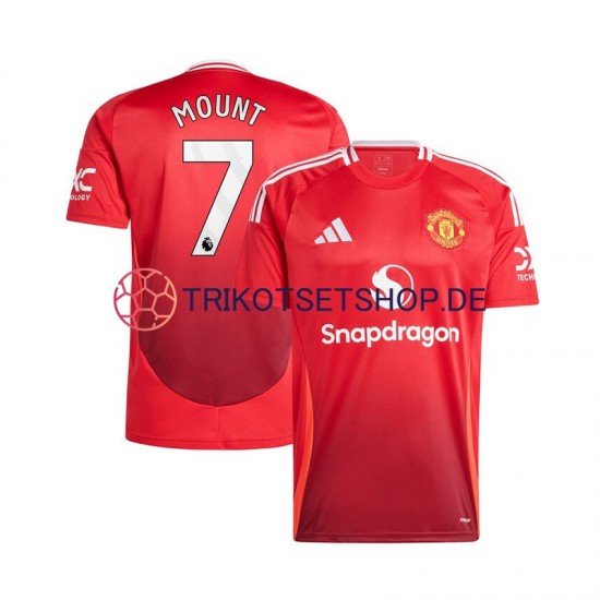 Manchester United Mason Mount 7 2024-2025 Herren Trikot Heim Rot Kurzarm