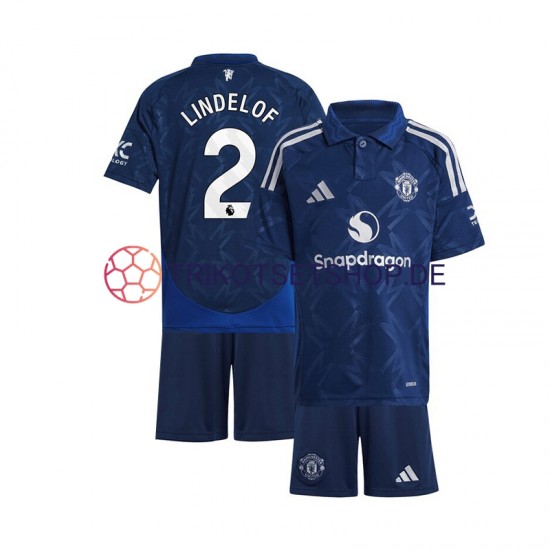 Manchester United Victor Lindelof 2 2024-2025 Kinder Trikotset Auswärts Rot Kurzarm