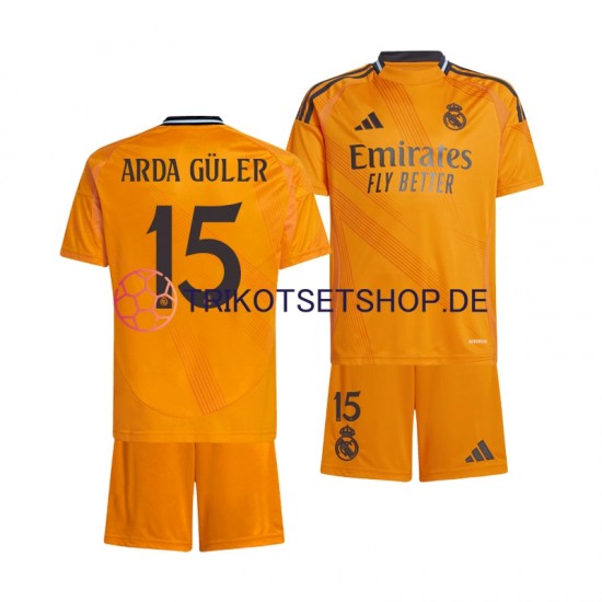 Real Madrid Arda Guler 15 2024-2025 Kinder Trikotset Auswärts Kurzarm