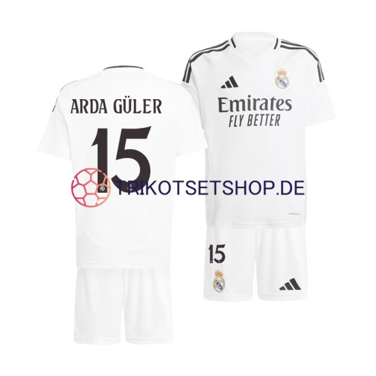 Real Madrid Arda Guler 15 2024-2025 Kinder Trikotset Heim Kurzarm
