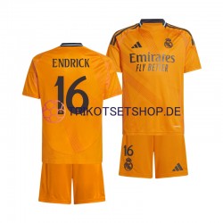 Real Madrid ENDRICK 16 2024-2025 Kinder Trikotset Auswärts Kurzarm