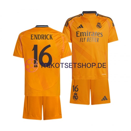 Real Madrid ENDRICK 16 2024-2025 Kinder Trikotset Auswärts Kurzarm