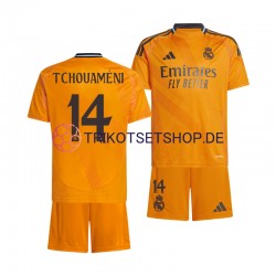Real Madrid Tchouameni 14 2024-2025 Kinder Trikotset Auswärts Kurzarm