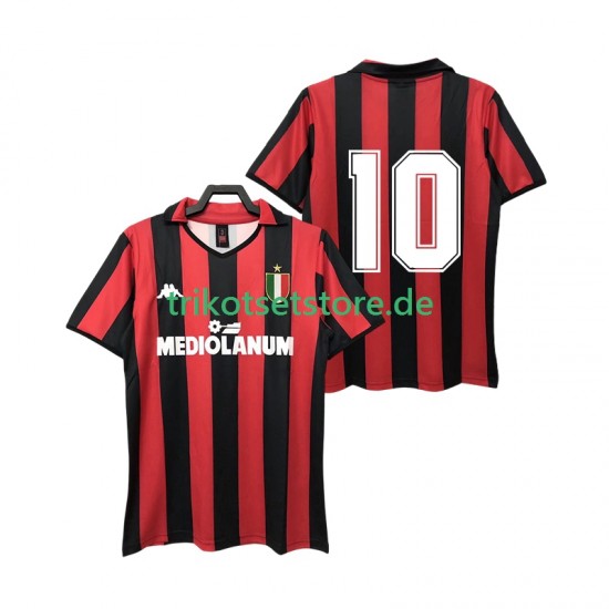 AC Mailand 10 Retro 1988 1989 Herren Trikot Heim Kurzarm