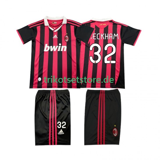 AC Mailand BECKHAM 32 Retro 2009 2010 Kinder Trikotset Heim Kurzarm