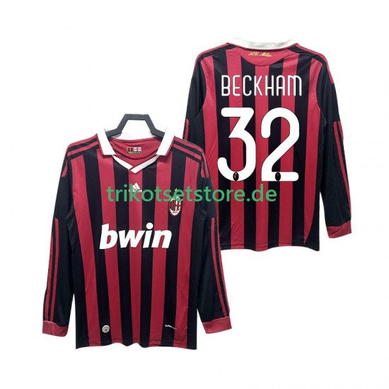 AC Mailand BECKHAM 32 Retro 2009 2010 Herren Trikot Heim Langarm