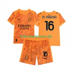 AC Mailand Torwart Mike Maignan 16 2025-2026 Kinder Trikotset Ausweich Kurzarm