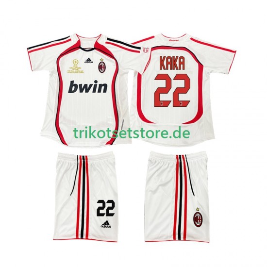 AC Mailand KAKA 22 Retro 2006 2007 Kinder Trikotset Auswärts Kurzarm