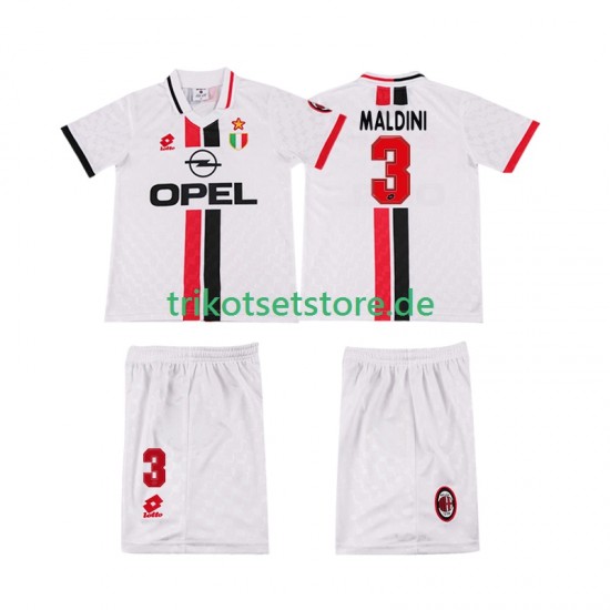 AC Mailand MALDINI 3 Retro 1996 1997 Kinder Trikotset Auswärts Kurzarm