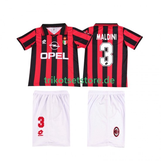 AC Mailand MALDINI 3 Retro 1996 1997 Kinder Trikotset Heim Kurzarm