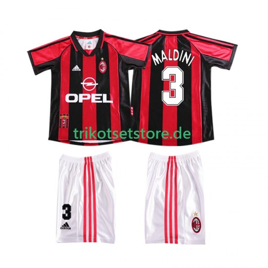 AC Mailand MALDINI 3 Retro 1998 1999 Kinder Trikotset Heim Kurzarm