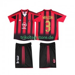 AC Mailand MALDINI 3 Retro 2004 2005 Kinder Trikotset Heim Kurzarm