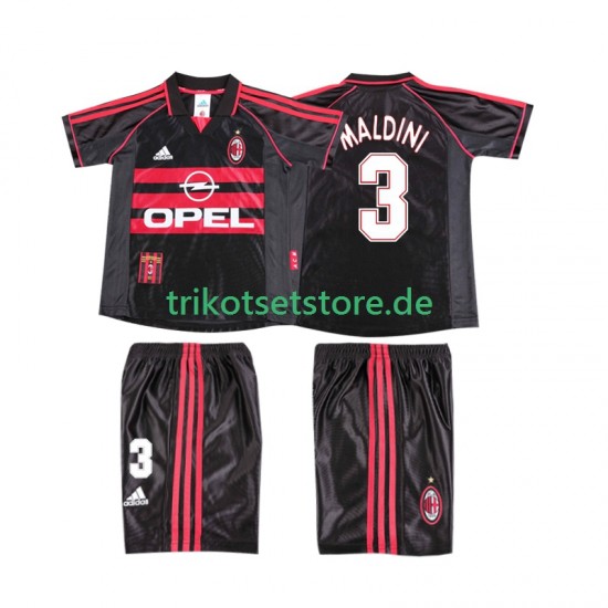 AC Mailand MALDINI 3 Retro 1998 1999 Kinder Trikotset Ausweich Kurzarm