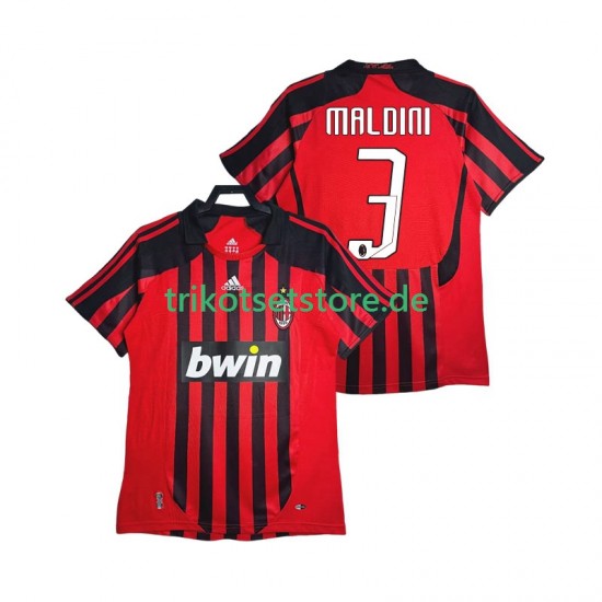 AC Mailand MALDINI 3 Retro 2007 2008 Herren Trikot Heim Kurzarm