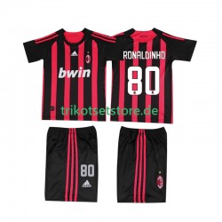 AC Mailand RONALDINHO 80 Retro 2008 2009 Kinder Trikotset Heim Kurzarm