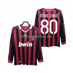 AC Mailand RONALDINHO 80 Retro 2009 2010 Herren Trikot Heim Langarm