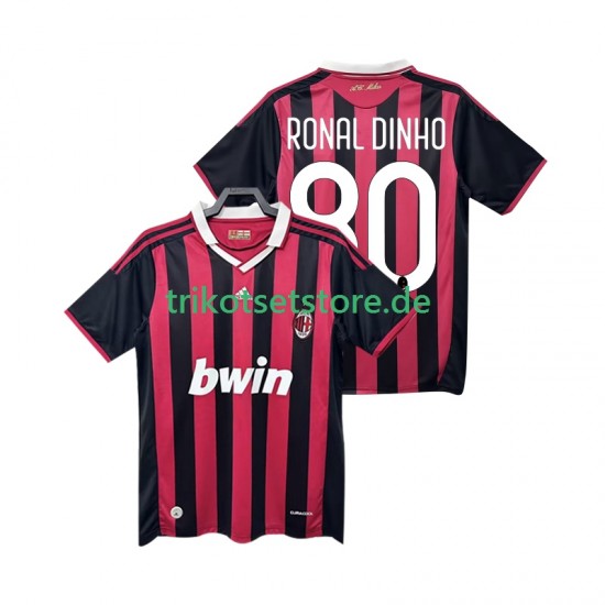 AC Mailand RONALDINHO 80 Retro 2009 2010 Herren Trikot Heim Kurzarm