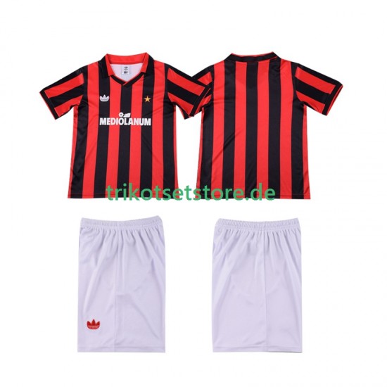 AC Mailand Retro 1990 1991 Kinder Trikotset Heim Kurzarm