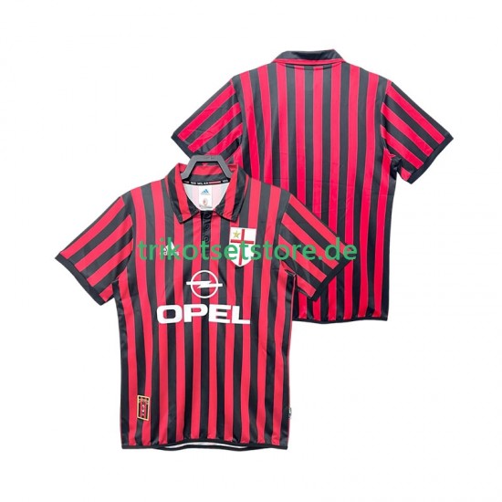 AC Mailand Retro 1999 2000 Herren Trikot Heim Kurzarm