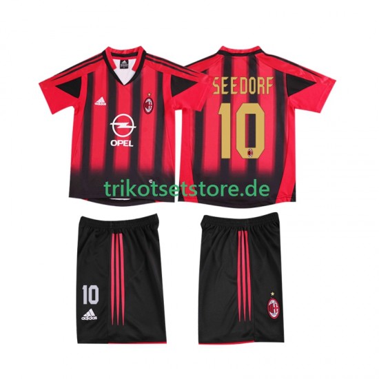 AC Mailand SEEDORF 10 Retro 2004 2005 Kinder Trikotset Heim Kurzarm