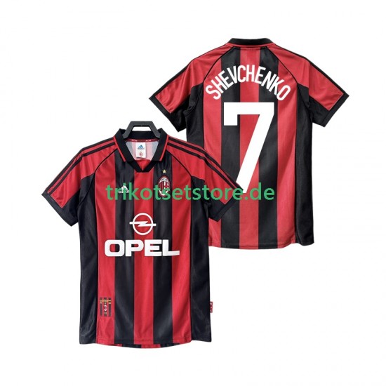 AC Mailand SHEVCHENKO 7 Retro 1998 1999 Herren Trikot Heim Kurzarm