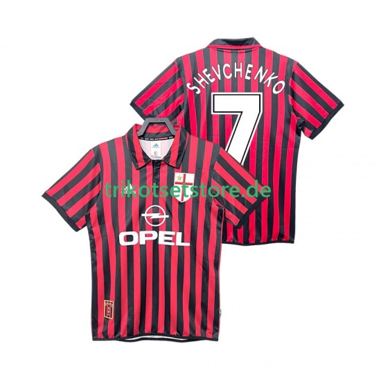 AC Mailand SHEVCHENKO 7 Retro 1999 2000 Herren Trikot Heim Kurzarm