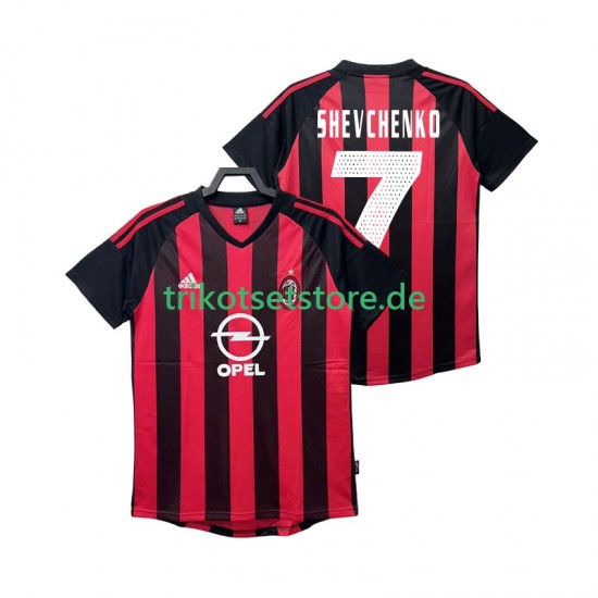 AC Mailand SHEVCHENKO 7 Retro 2002 2003 Herren Trikot Heim Kurzarm